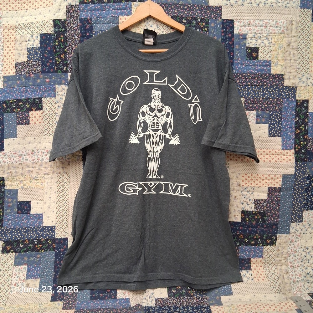 Vintage Golds Gym Tee Shirt Size XL Dark Gray Made in USA